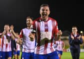 Mark Ludden of Treaty United celebrates after his side's victory over UCD in the Extra.ie FAI Cup quarter final in the Markets Field. PIC: Sportsfile