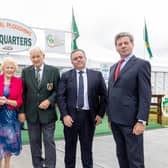 John Mulholland, chief executive Laois County Council; Anna May McHugh, Minister Sean Fleming, Mick Mahon and Tomás OMidheach and Liam Herlihy from FBD on site at Ratheniska, for the launch of the Nat