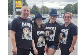 Michael and his wife Eimear along with their daughters Abbie and Erin Dawson off to the concert