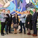 Professor Stephen Kinsella, UL; Harvey Duthie, UL Foundation; Professor Tiziana Margaria, UL; Brian Dennehy, AWS Observability, UL President Professor Kerstin Mey and  Mike Beary, AWS Ireland