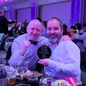 Elation: Anthony Cronin with Mother Mac's co-proprietor James McMahon