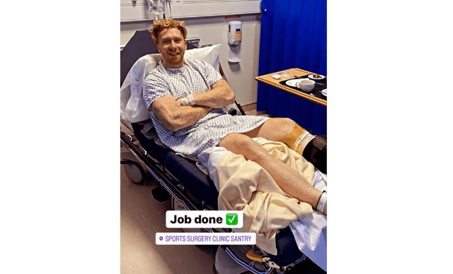 Cian Lynch posted this photo after undergoing a procedure on his leg