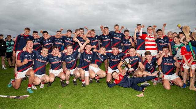The Bruff squad celebrate their Limerick U19 Premier hurling final victory over Monaleen at Caherconlish on Tuesday evening Pic: Kieran Ryan-Benson