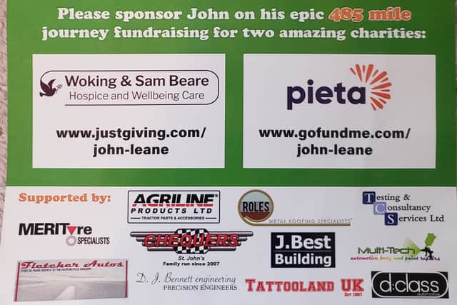 His niece Ann said John is travelling on minor roads at an average speed of 60 miles a day as the maximum speed of the tractor is 15mph!