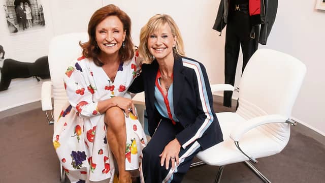 Limerick stylist Celia Holman Lee pictured with the late Olivia Newton John