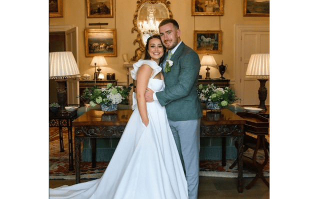 JJ Hanrahan and Fabienne Green, pictured at the Cashel Palace Hotel, in Tipperary on their wedding day. PIC: JJ Hanrahan Instagram page