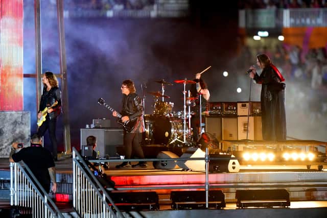 Earlier in the ceremony, notorious fictional crime gang the Peaky Blinders took centre stage as part of a celebration of the musical heritage of the West Midlands.