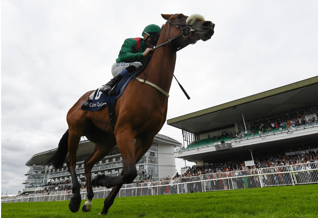 Tahiyra with Shanagolden jockey Chris Hayes up, on their way to winning the Colm Quinn BMW Irish EBF Fillies Maiden during day two of the Galway Races Summer Festival