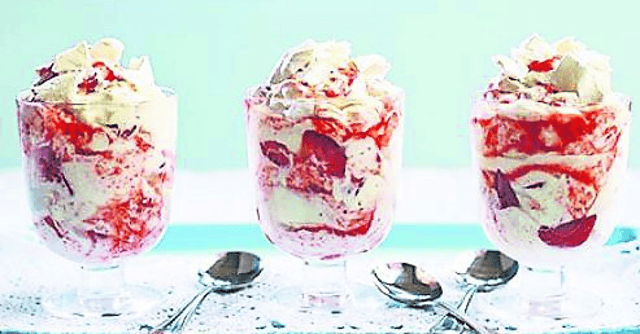 Eton Mess is commonly believed to originate from Eton College and is served at the annual cricket match against the pupils of Harrow School