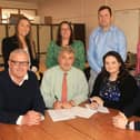 Staff representatives and members of the Board Management with some of the design team at the contract signing | PICTURES: Adrian Butler
