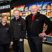 Celebrating their win, Broderick’s Spar staff Susan Shinners, Padraig Broderick, owner, Kym Moloney, Gerry McCarthy and store manager Mikey Mackessy