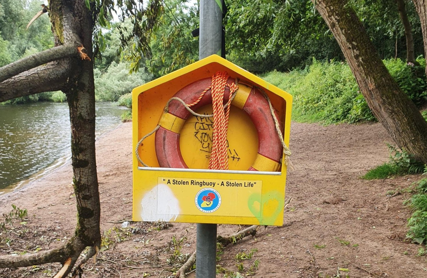 The life buoy located at Kilmurry Beach at the University of Limerick. PIC: Limerick Council Twitter