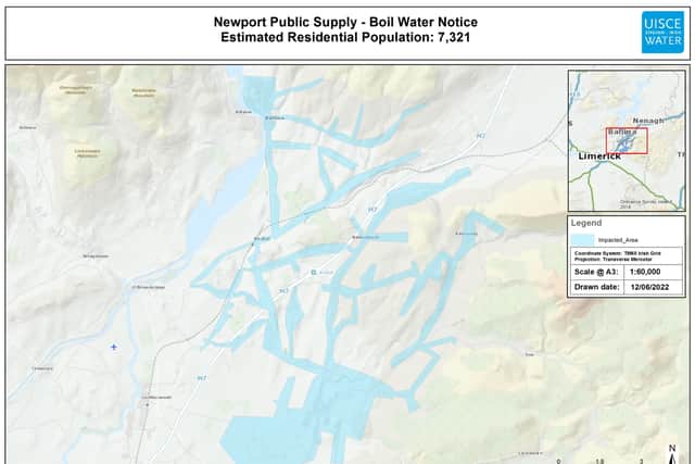 The notice, which takes immediate effect, has been issued because of operational issues at the plant which have resulted in elevated turbidity. The areas affected include Newport, Birdhill, Ballina, Gortybrigane, Ballinahinch, Killoscully and surrounding areas.