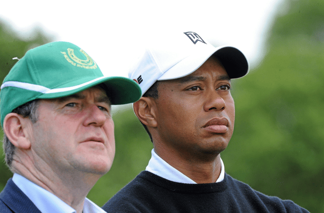 Tiger Woods with JP McManus during the JP McManus Invitational Pro-Am in 2010
