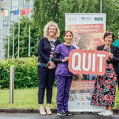 Healthcare staff Niamh Wallace, Dr Naro Imcha, Bedelia Collins, Miriam Nolan, and Eileen Ronan at the launch of the Stop Smoking Initiative | Picture: Brian Arthur Photography