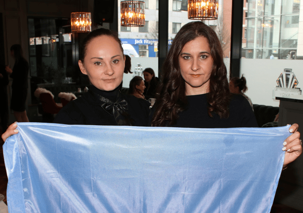 Anna Mazeika(right), organiser of the expo pictured with Natalia Sonewend at a coffee morning for Ukraine earlier this year | PICTURE: Adrian Butler