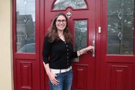 Sharon Slater, whose new book is 100 Women of Limerick, outside her new abode | PICTURES: Adrian Butler