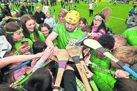 Limerick's Oisín O'Reilly with supporters after the Munster SHC victory over Tipperary at the TUS Gaelic Grounds on Sunday last