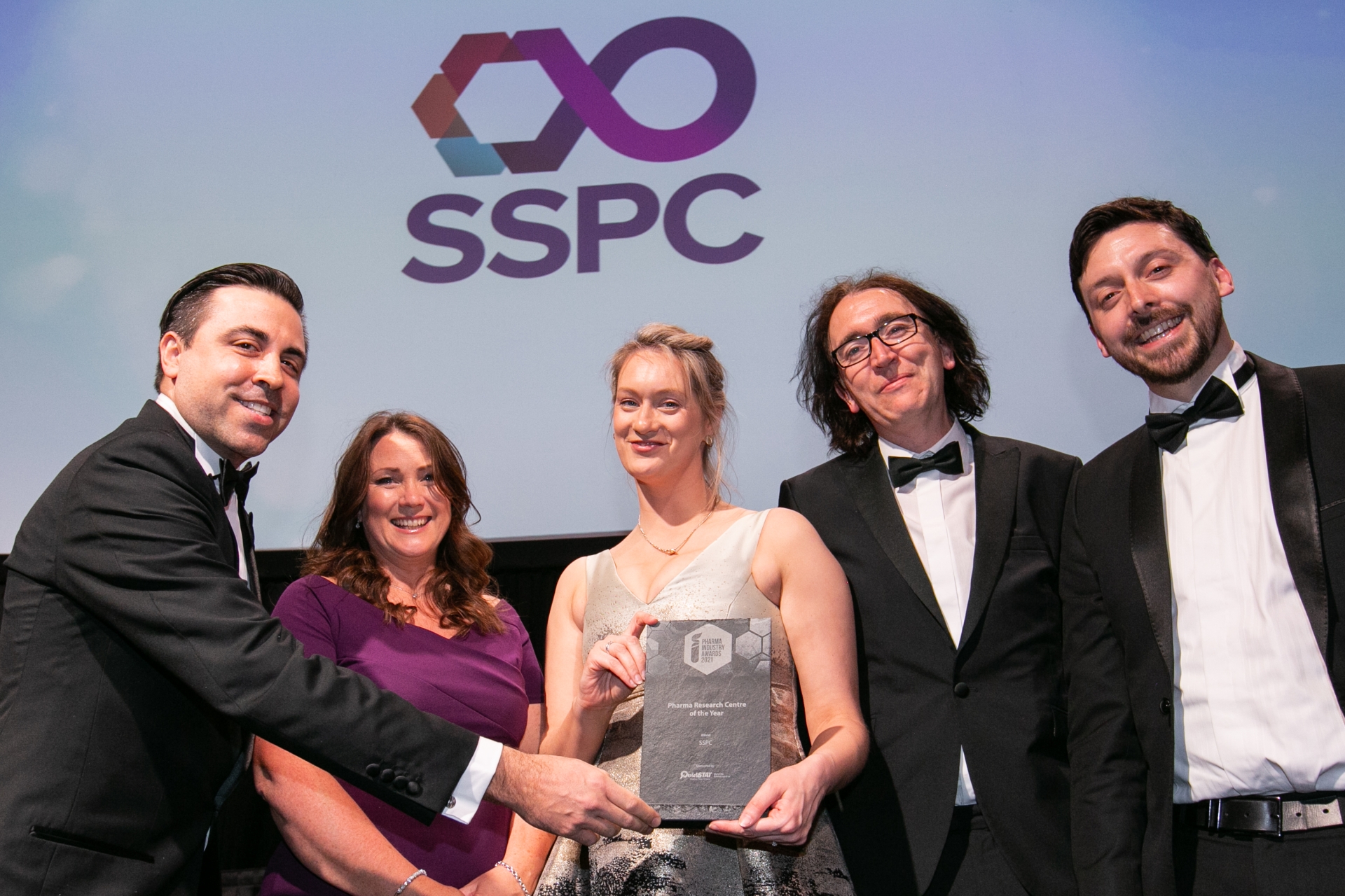 Scott Ohanesian, of sponsors QuickStat, Aisling Arthur, SSPC industry relations, Dr Sarah Hayes, SSPC chief operating officer, Prof Damien Thompson, SSPC director and Dr Steven Ferguson, UCD