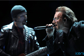 The post on the band’s Twitter says that Bono and the Edge performed to show their “solidarity” with Ukraine