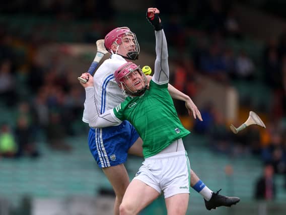 Shane O'Brien of Limerick in action against Josh Fitzgerald of Waterford. PIC: Sportsfile