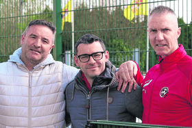 Declan Considine, Ray Jordan and Mike Reidy, at the meeting of Aisling Annacotty and Regional Utd in the Premier League in Annacotty on Sunday Pic: Brendan Gleeson