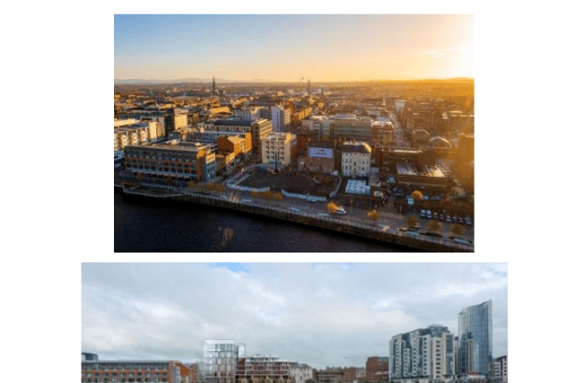 01 Bishops Quay a landmark development for Limerick, when complete will offer 110,000 sqft of LEED Gold Grade A office space, 34 Apartments and a Café Restaurant. 
