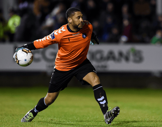 Freddy Hall, who has died in a car crash in Bermuda, in action for Limerick FC in 2017
