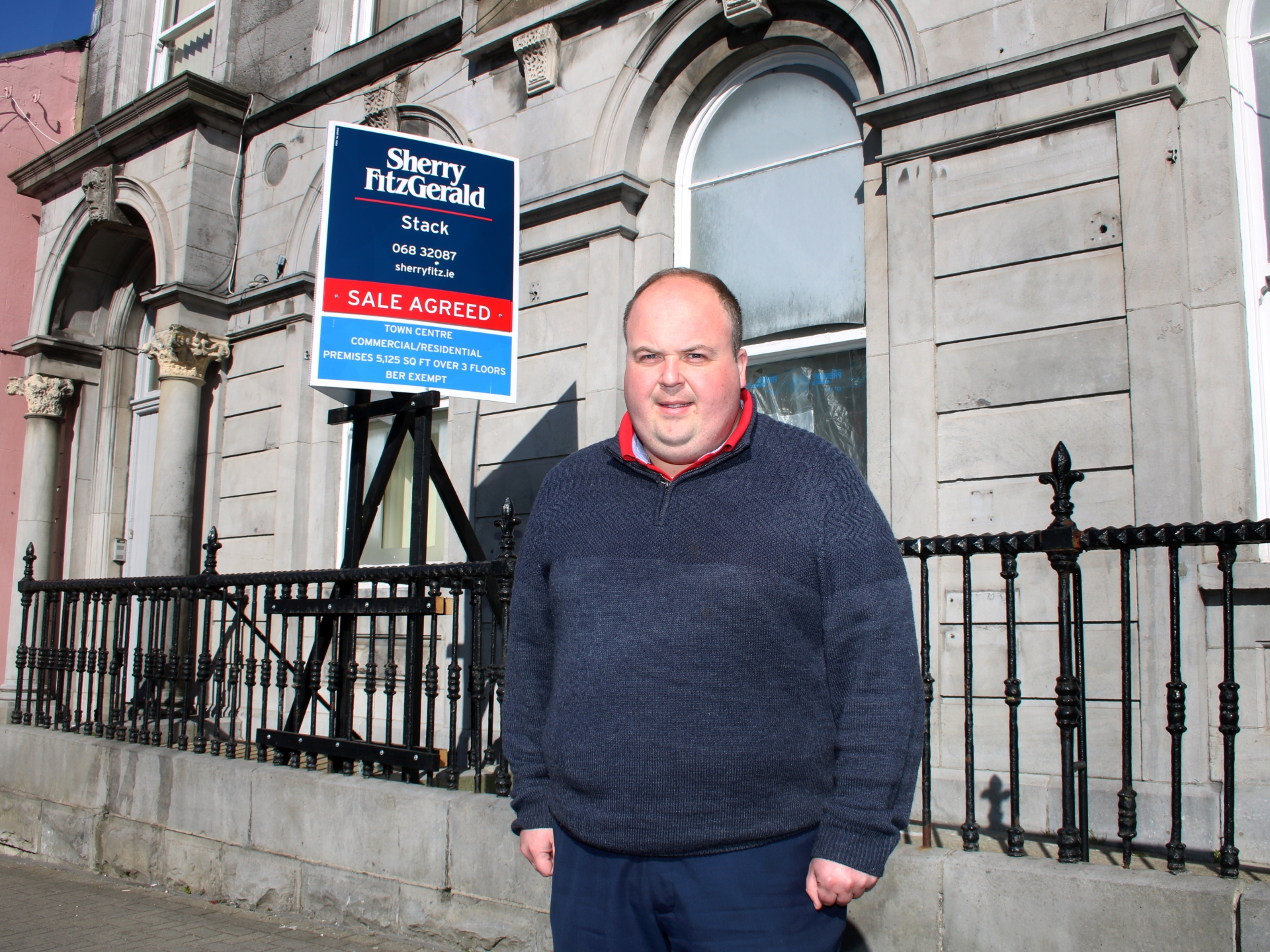 Cllr Adam Teskey, pictured outside the former Bank of Ireland in Rathkeale, has welcomed the agreement | PICTURE: Adrian Butler