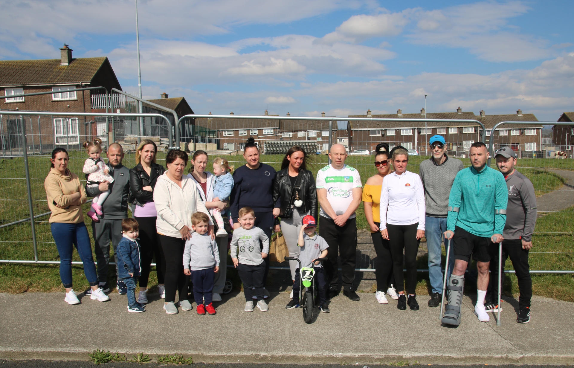 Cosgrave Park residents gathered in opposition to the latest round of development in Moyross | Picture: Adrian Butler