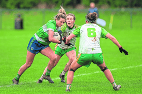 Roisin Ambrose in action for Limerick against Offaly in their Lidl Ladies football league clash earlier this year