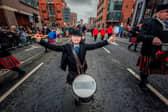 Diarmuid Wallace (aged 9) of the CBS pipe band pictured during the Limerick city St Patrick's Day parade | PICTURE: Brian Arthur