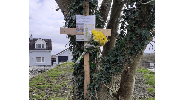 The tribute to the unmarked grave that was allegedly stolen in Coonagh