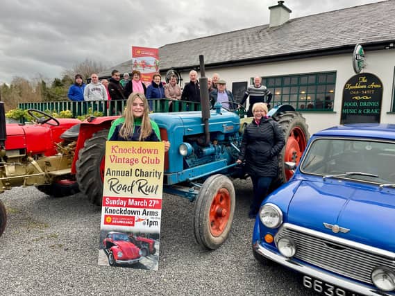 Committee Members and Donal Lucy of Irish Community Air Ambulance at the launch of Knockdown Vintage Run 2022