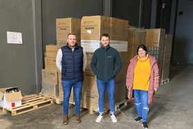 John Paul Stokes, Logistics/Supply Chain Manager, SuirSafe Technologies, Ryan Toohey, Head of Operations, SuirSafe Technologies and Kamila, Help for Ukraine