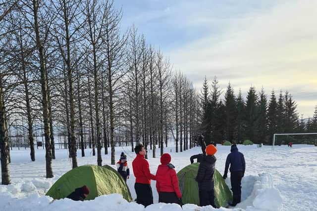 Arran, aged 15, of Murroe-Boher Scout Group and Cathal, aged 15, of Ballybricken 46th Scouts, went from a stormy Ireland to snowstorms in Iceland. There was an orange weather warning in parts of Ireland but they have faced into a red weather warning, stormy conditions and heavy snowfall.