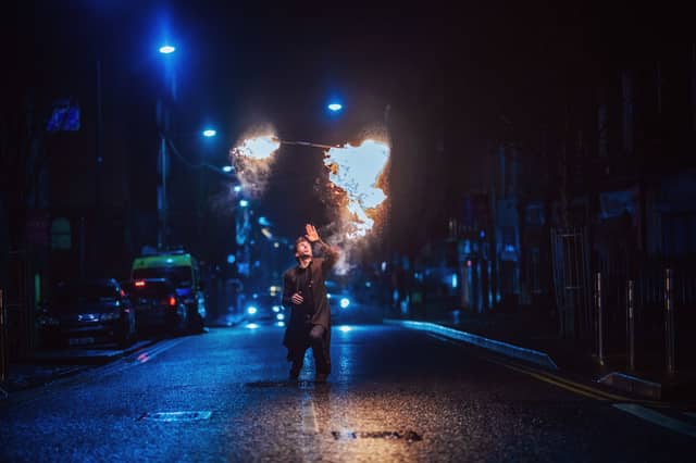 Fire Artist Will Flanagan of Rogu, launches the St Patricks Day Parade for Limerick, by Foxes Bow | PICTURE: Brian Arthur