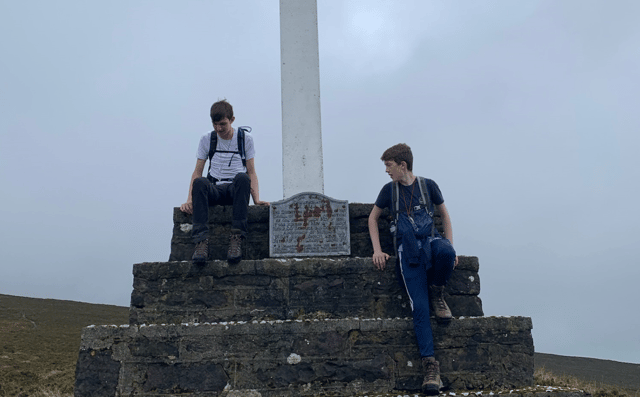 Cathal Ward and Arran on their practice hike for the Tom Crean challenge