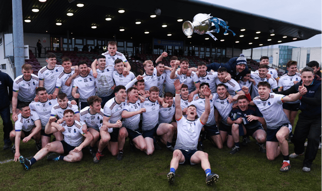 UL players celebrate their dramatic Fitzgibbon Cup final success over NUIG