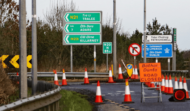 A section of the N21 remains closed following the collision | PICTURE: Brendan Gleeson