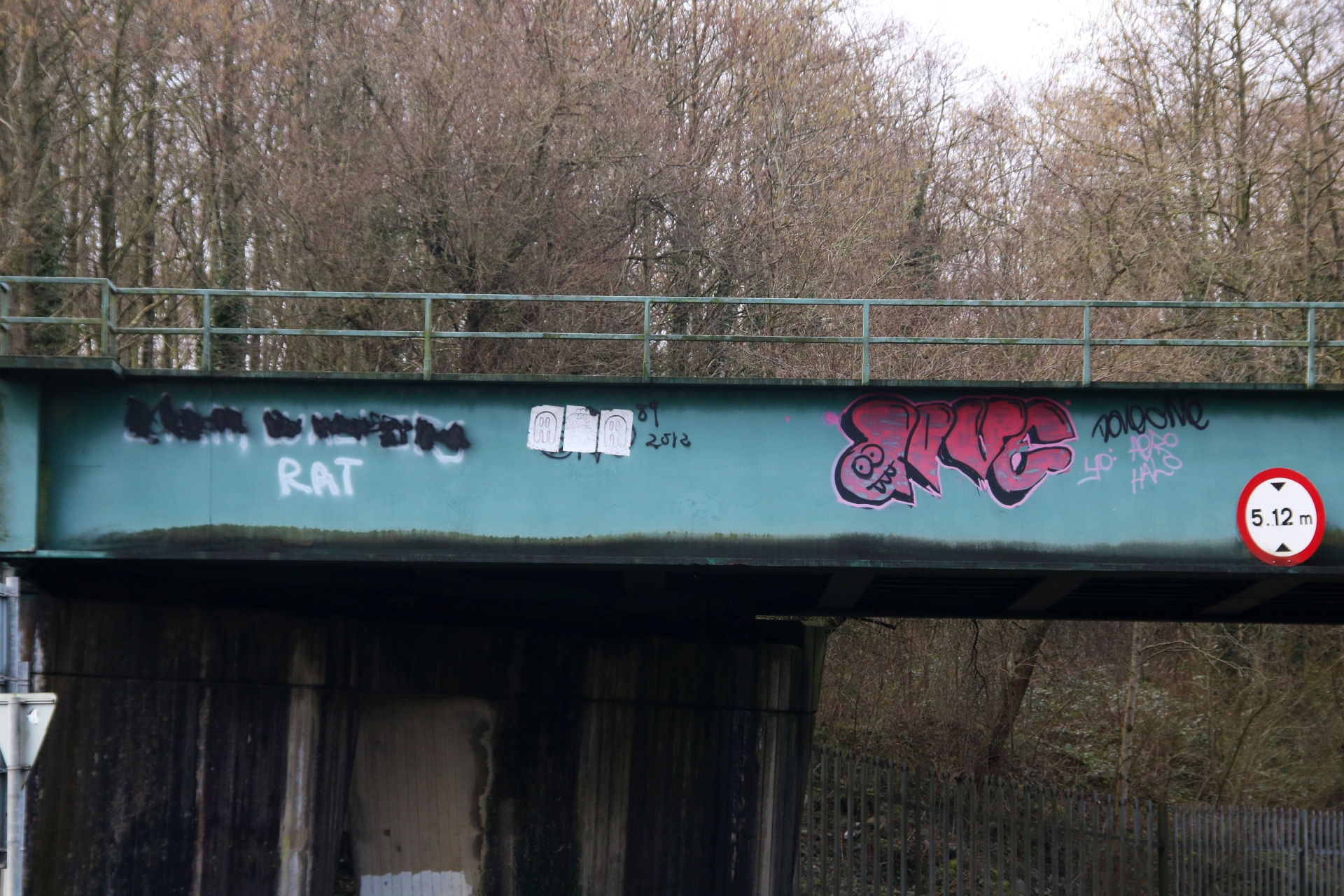Graffiti has been sprayed on the railway bridge at Childer's Road | PICTURES: Adrian Butler