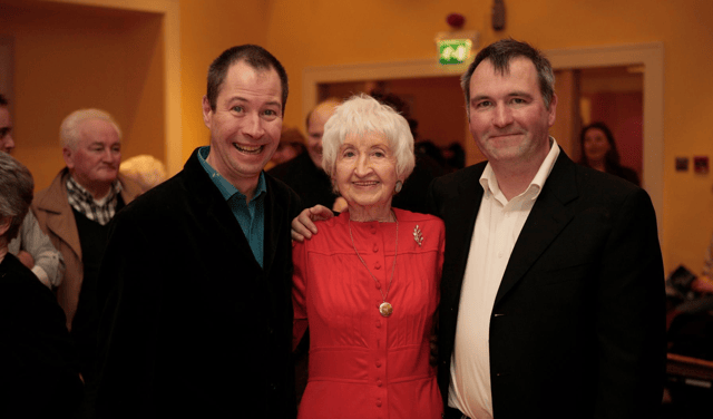 Bridie Breen, pictured with her sons Myles and John at her 90th Birthday , several years ago.