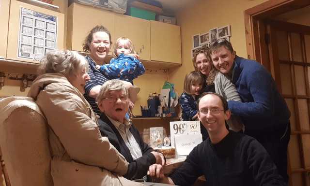 Limerick comedian and entertainer, Paschal O' Grady, who lives in Ballinacurra, celebrated his 90th birthday along with family.