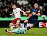 Ronan Coughlan, of St Patrick's Athletic, right, in action against Tyreke Wilson, left, and goalkeeper James Talbot of Bohemians during the Extra.ie FAI Cup final