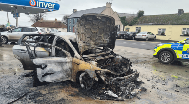 Extent of the damage to the vehicle reflects the force of the explosion