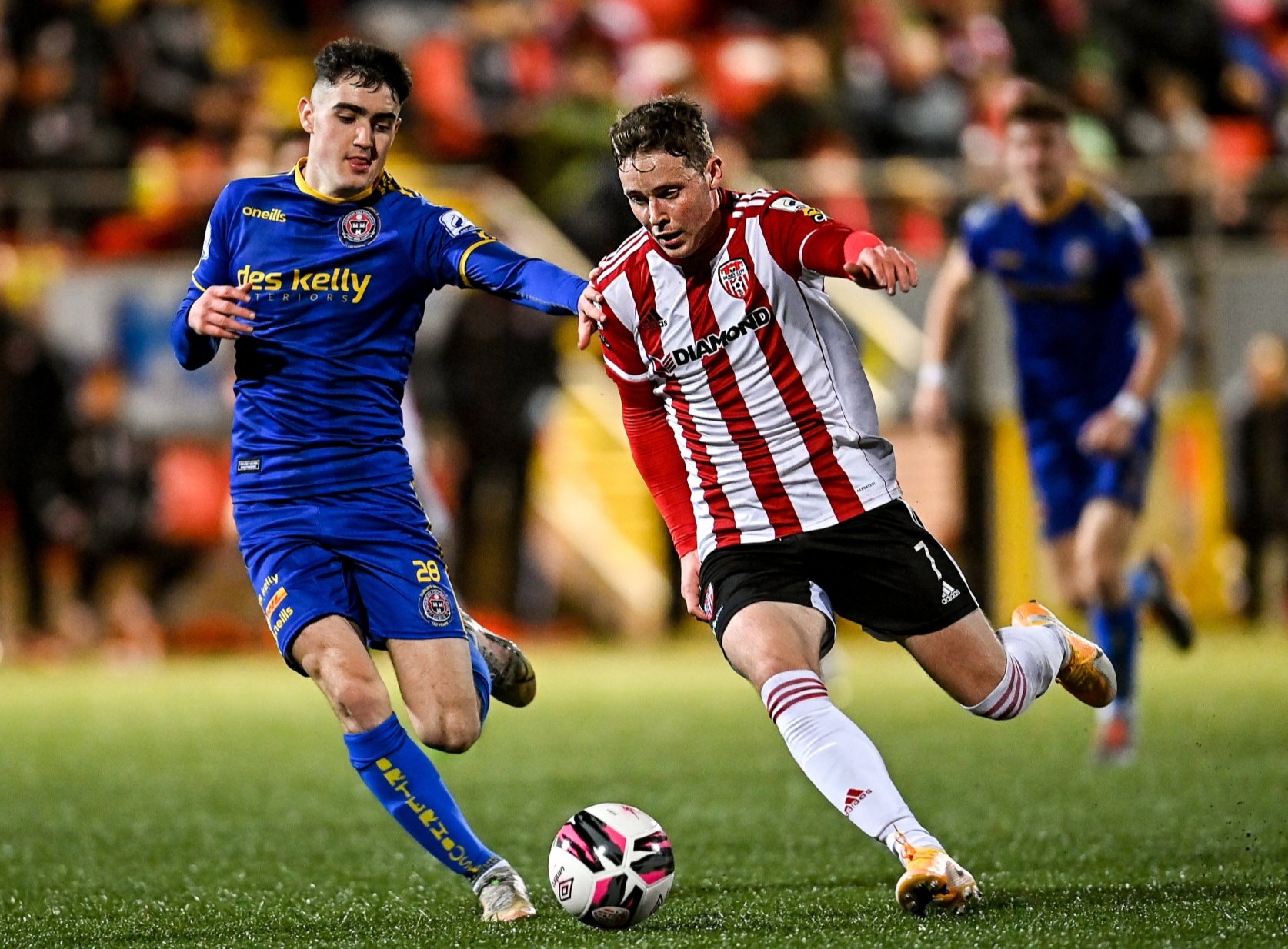 Will Fitzgerald in action for Derry City against Dawson Devoy, of Bohemians, during the SSE Airtricity League Premier Division match at the Brandywell in October
