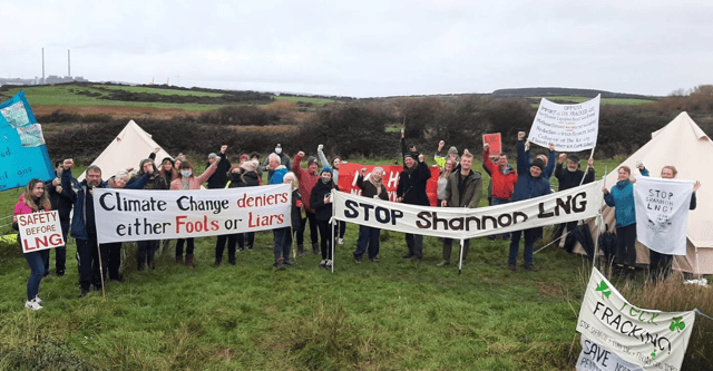 Around 50 people took part in the protest