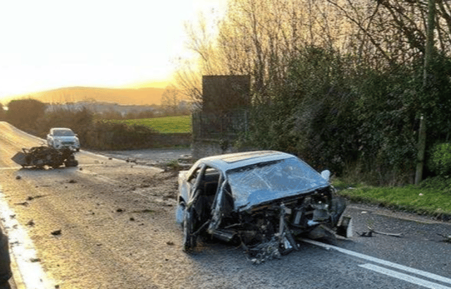 The scene of the collision on the N24