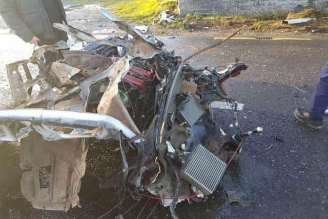 According to one source: "He walked out of the wreckage without a scratch. He's a lucky boy."