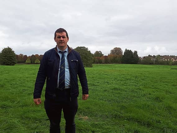 Cllr Frankie Daly pictured at the locally-known Bishop’s Field in Corbally.